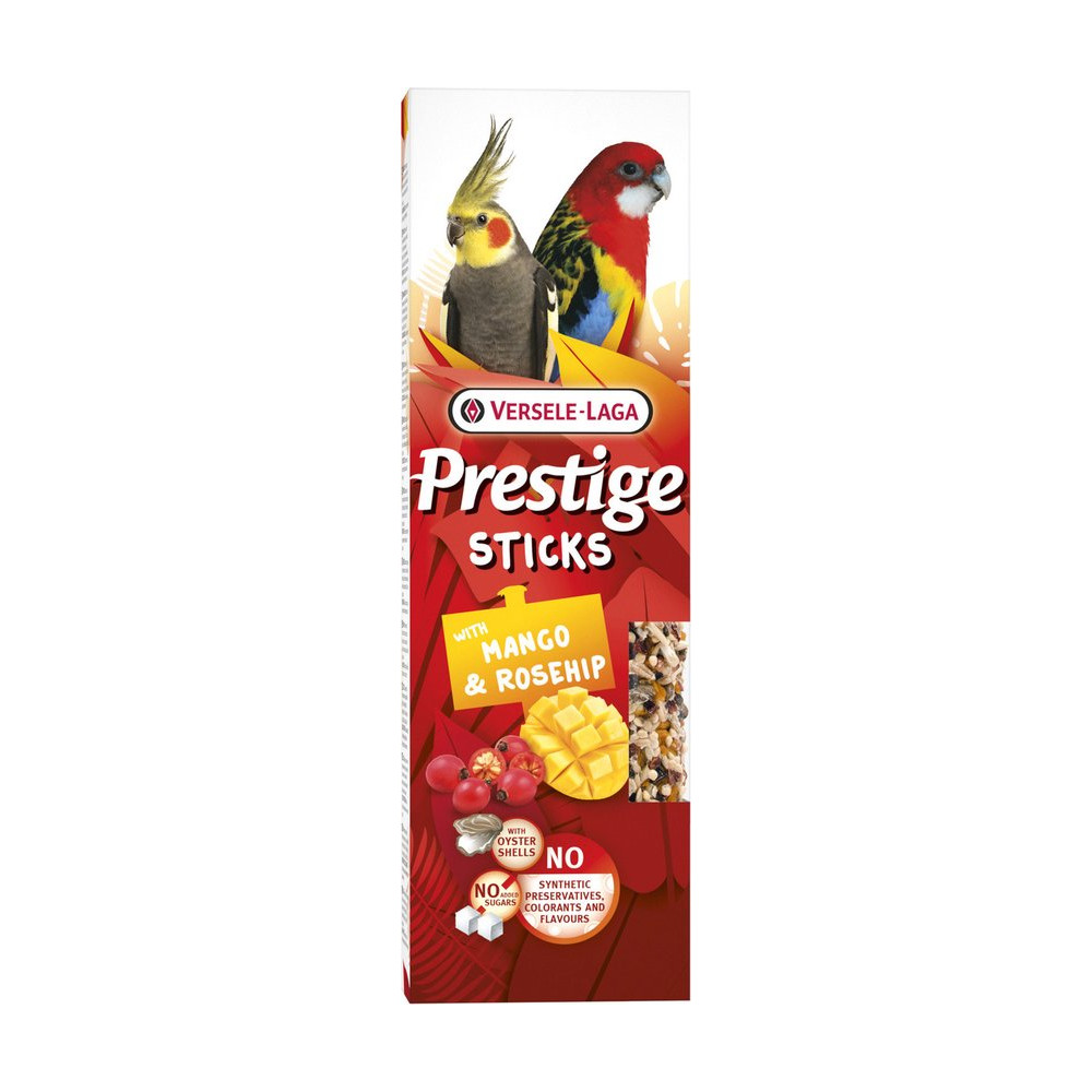 Produktbild för Prestige Sticks Big Parakeets Mango & Rosehip 2p