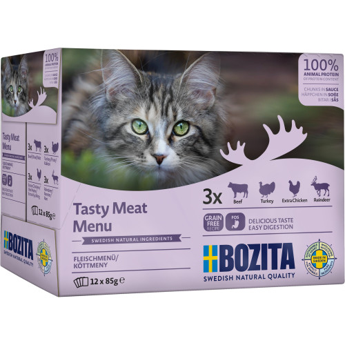 BOZITA Meat in Sauce Våtfoder för katt 12x85g