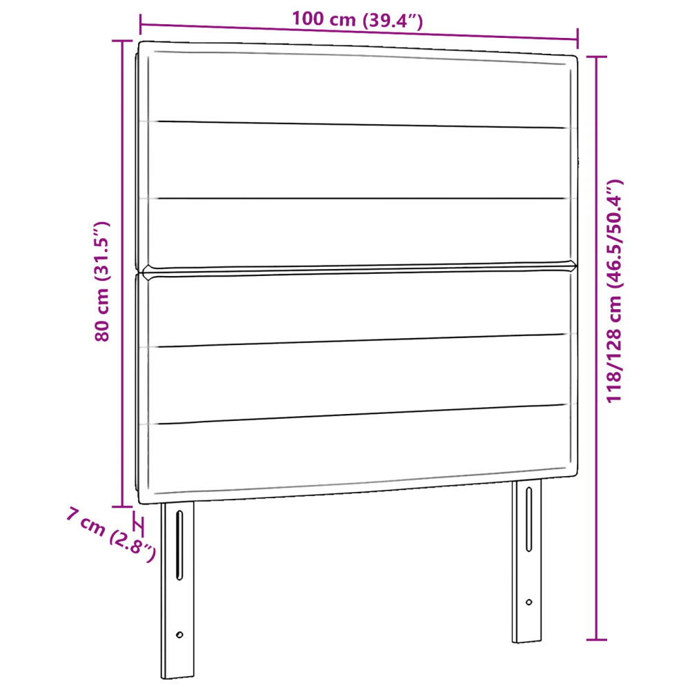 Produktbild för Huvudgavel Svart 100 cm tyg