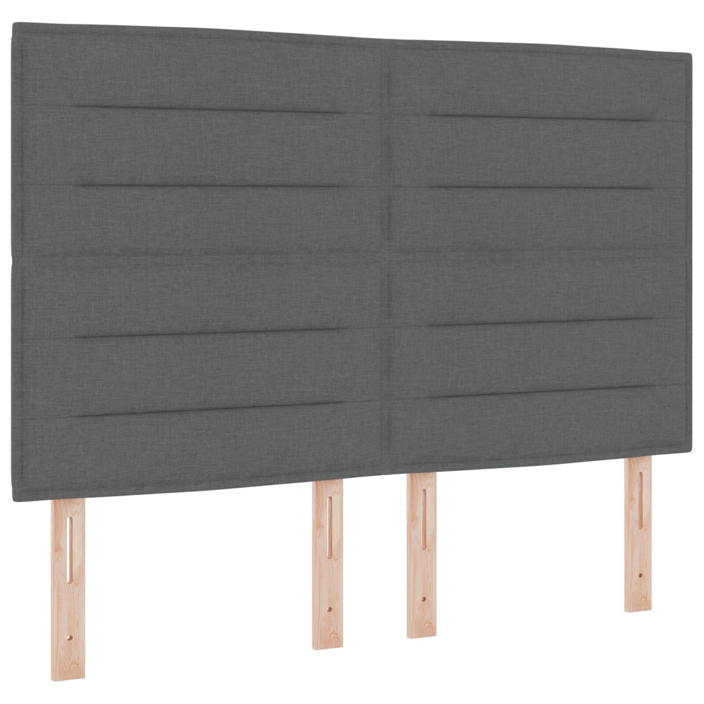 Produktbild för Huvudgavel Mörkgrå 144 cm tyg
