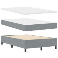 Produktbild för Bäddfjäder med madrass med huvudgavel Ljusgrå 120 x 200 cm tyg