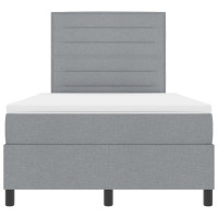 Produktbild för Bäddfjäder med madrass med huvudgavel Ljusgrå 120 x 200 cm tyg