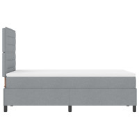 Produktbild för Bäddfjäder med madrass med huvudgavel Ljusgrå 120 x 200 cm tyg