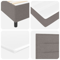 Produktbild för Bäddfjäder med madrass med huvudgavel Taupe 140 x 190 cm tyg