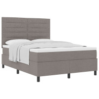 Produktbild för Bäddfjäder med madrass med huvudgavel Taupe 140 x 190 cm tyg