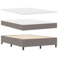 Produktbild för Bäddfjäder med madrass med huvudgavel Taupe 140 x 190 cm tyg