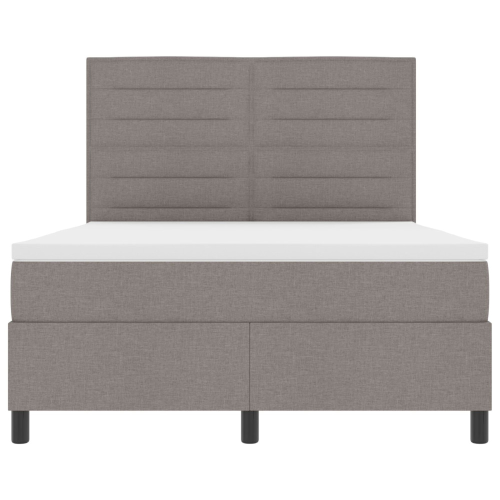 Produktbild för Bäddfjäder med madrass med huvudgavel Taupe 140 x 190 cm tyg