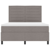 Produktbild för Bäddfjäder med madrass med huvudgavel Taupe 140 x 190 cm tyg