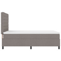 Produktbild för Bäddfjäder med madrass med huvudgavel Taupe 140 x 190 cm tyg