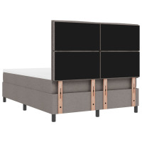 Produktbild för Bäddfjäder med madrass med huvudgavel Taupe 140 x 190 cm tyg