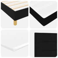 Produktbild för LED Box Säng med LED-ljusslingor Svart 120 x 200 cm tyg