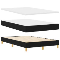 Produktbild för LED Box Säng med LED-ljusslingor Svart 120 x 200 cm tyg