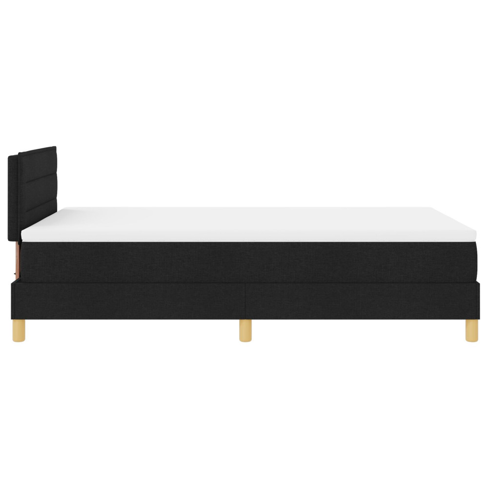 Produktbild för LED Box Säng med LED-ljusslingor Svart 120 x 200 cm tyg
