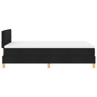 Produktbild för LED Box Säng med LED-ljusslingor Svart 120 x 200 cm tyg