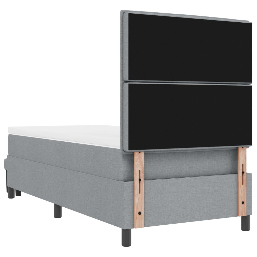 Produktbild för Bäddfjäder med huvudgavel Ljusgrå 100 x 200 cm tyg