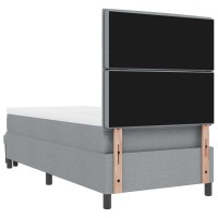 Produktbild för Bäddfjäder med huvudgavel Ljusgrå 100 x 200 cm tyg
