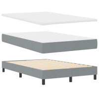 Produktbild för Bäddfjäder med kudde med huvudgavel Ljusgrå 120 x 200 cm tyg