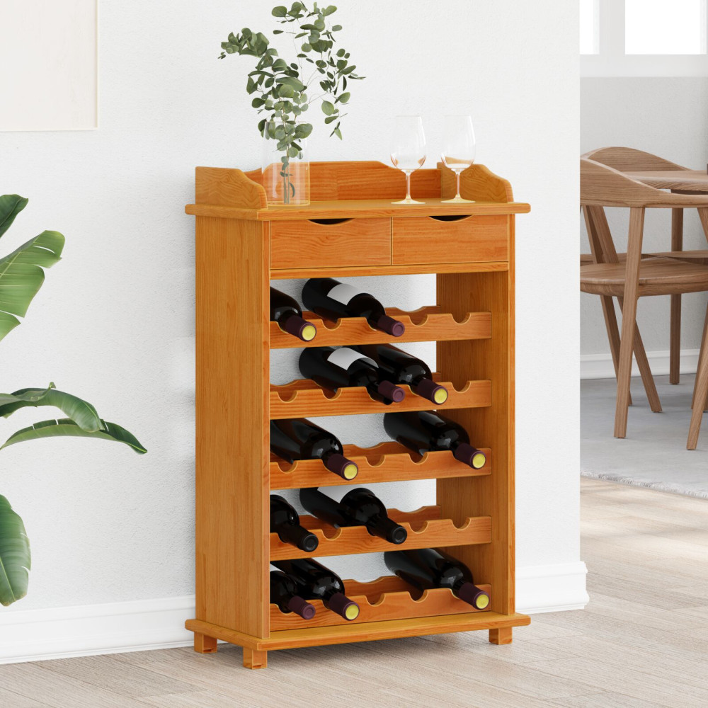 Produktbild för Vinställ Brun 58 x 28 x 90 cm Massiv furu
