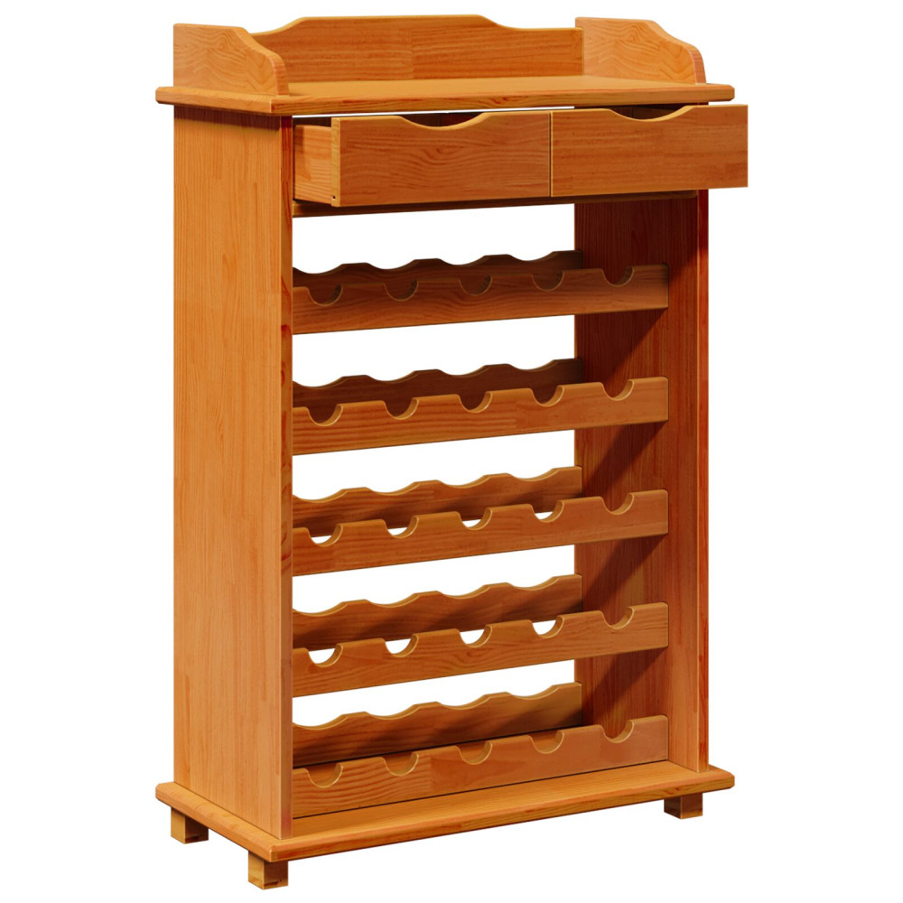 Produktbild för Vinställ Brun 58 x 28 x 90 cm Massiv furu