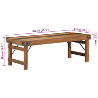 Produktbild för Kaffeebord Brun 110 x 55 x 40 cm Solid återvunnen trä