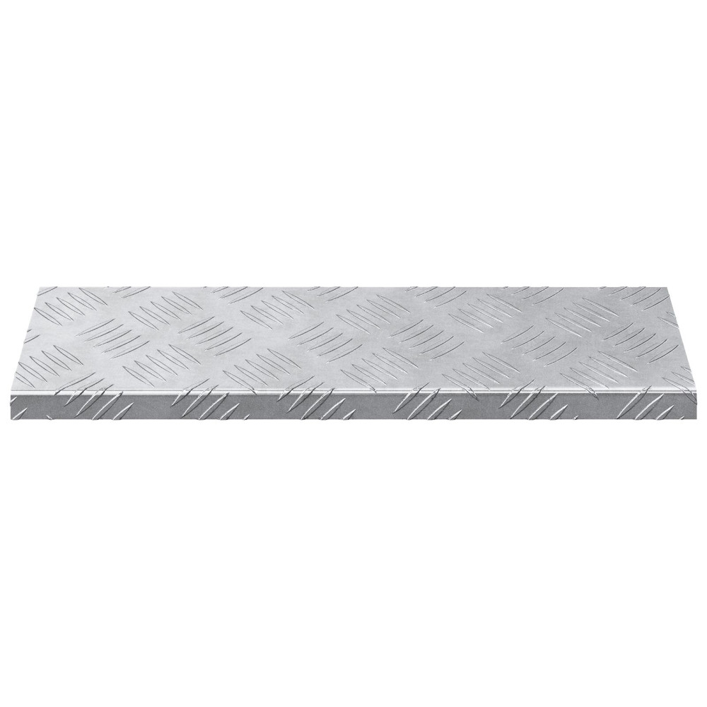 Produktbild för Trappsteg Rektangulär 10 pcs Silver 60 x 18 x 2,5 cm Aluminium