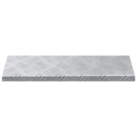 Produktbild för Trappsteg Rektangulär 10 pcs Silver 60 x 18 x 2,5 cm Aluminium