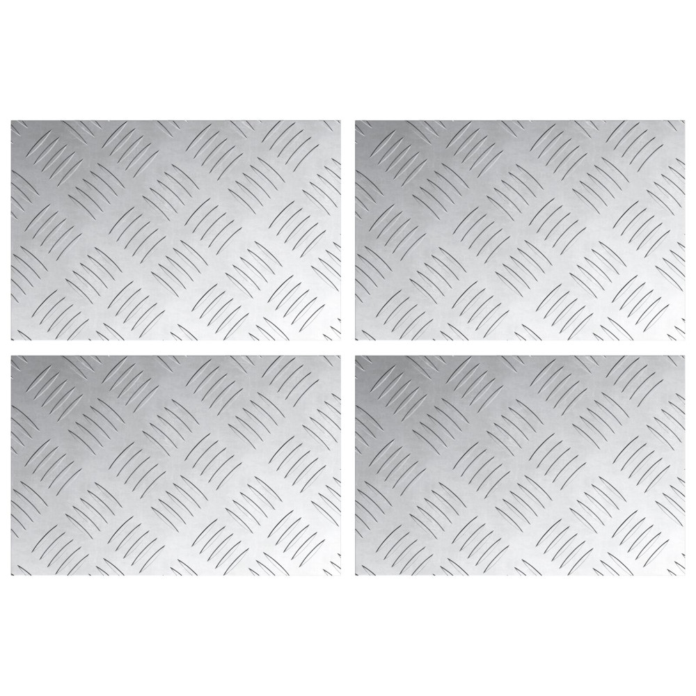 Produktbild för Trappsteg Rektangulär 4 pcs Silver 30 x 20 cm Aluminium
