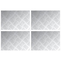 Produktbild för Trappsteg Rektangulär 4 pcs Silver 30 x 20 cm Aluminium