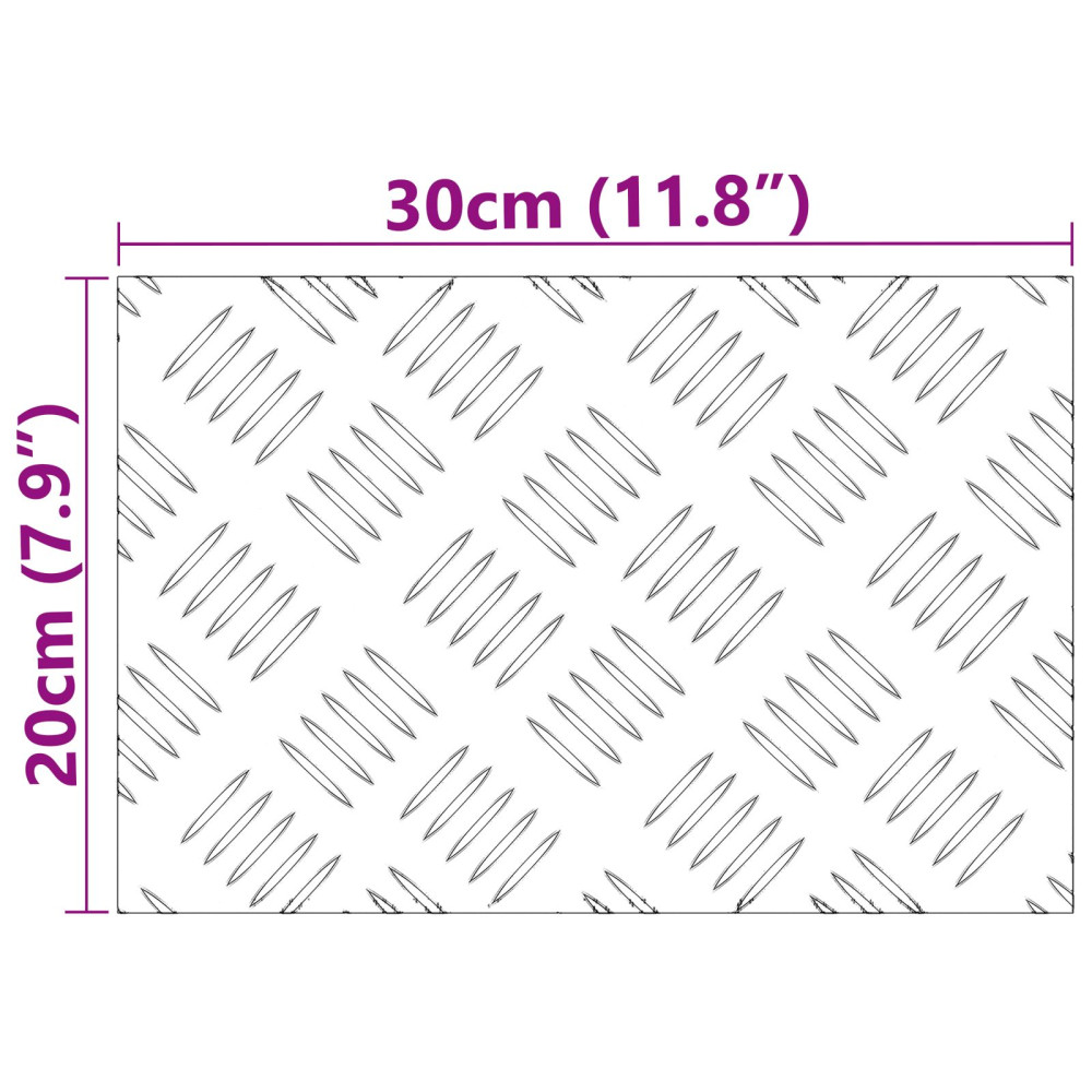 Produktbild för Trappsteg Rektangulär 4 pcs Silver 30 x 20 cm Aluminium