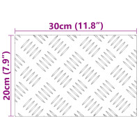 Produktbild för Trappsteg Rektangulär 4 pcs Silver 30 x 20 cm Aluminium
