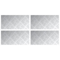 Produktbild för Trappsteg Rektangulär 4 pcs Silver 40 x 20 cm Aluminium
