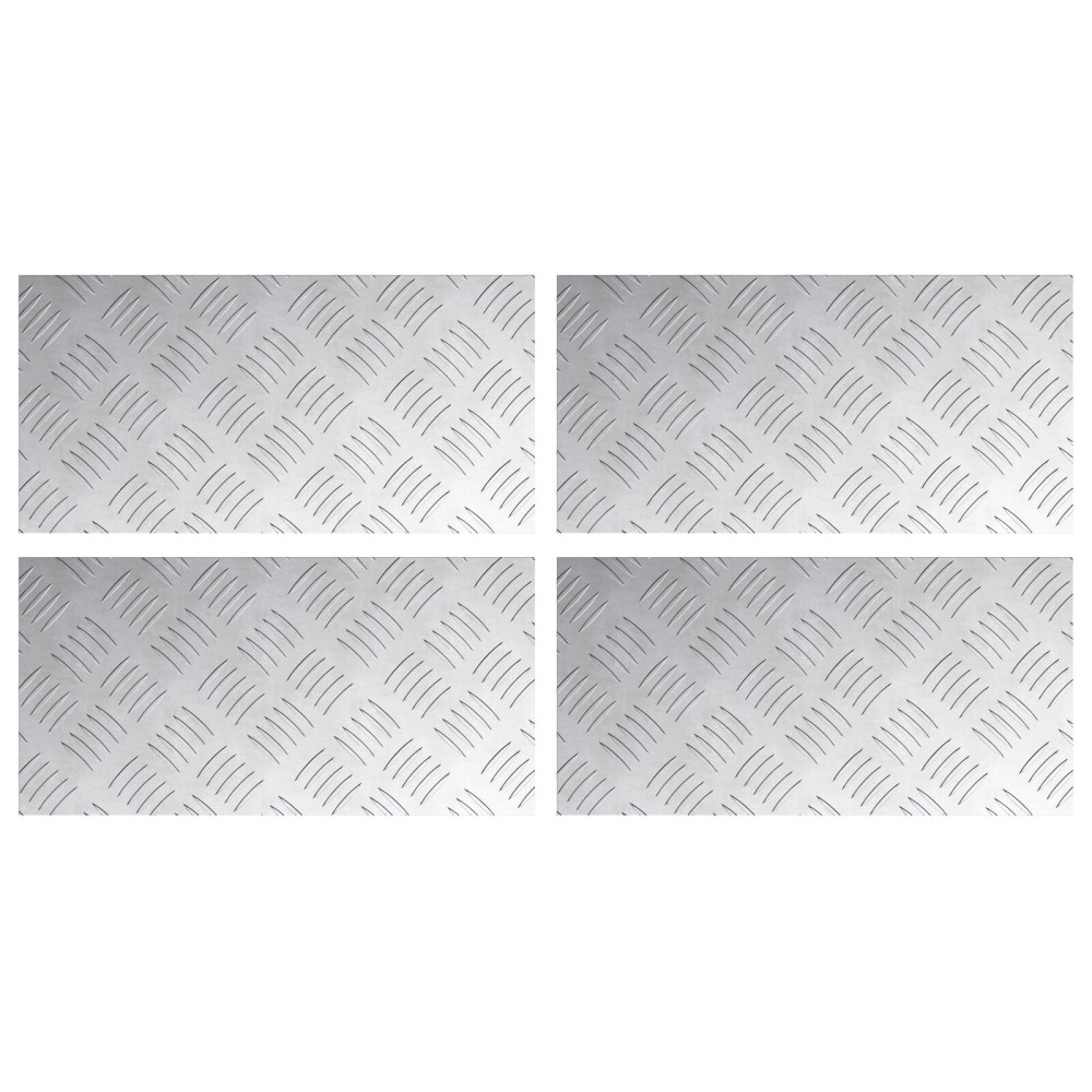 Produktbild för Trappsteg Rektangulär 4 pcs Silver 40 x 20 cm Aluminium