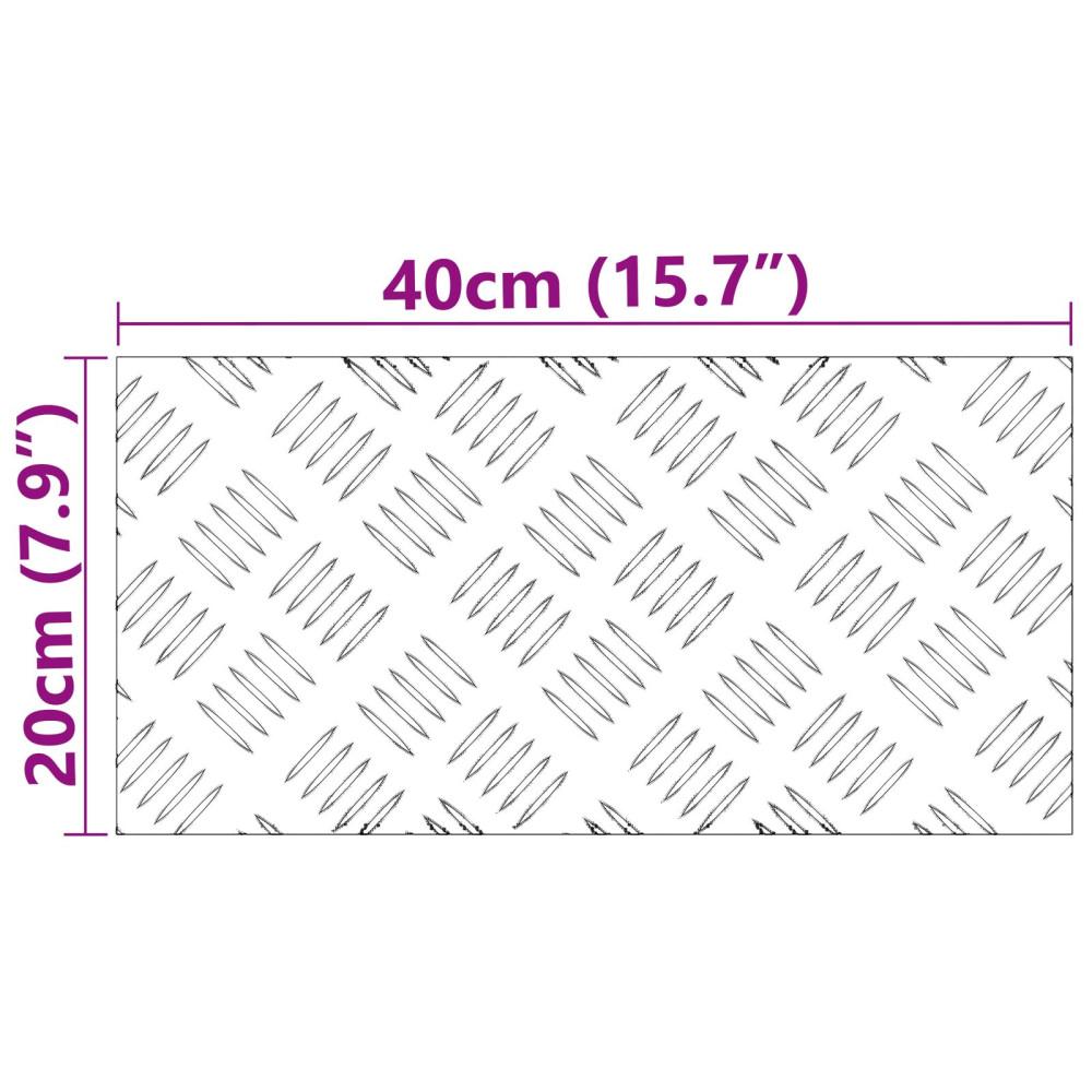 Produktbild för Trappsteg Rektangulär 4 pcs Silver 40 x 20 cm Aluminium