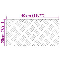 Produktbild för Trappsteg Rektangulär 4 pcs Silver 40 x 20 cm Aluminium