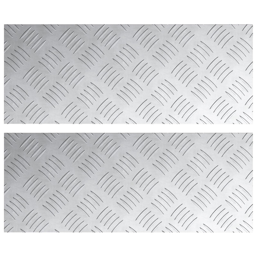 Produktbild för Trappsteg Rektangulär 2 pcs Silver 50 x 20 cm Aluminium
