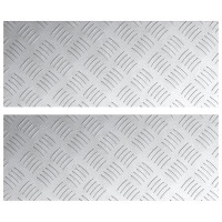 Produktbild för Trappsteg Rektangulär 2 pcs Silver 50 x 20 cm Aluminium