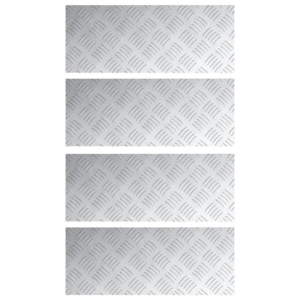 Produktbild för Trappsteg Rektangulär 4 pcs Silver 50 x 20 cm Aluminium