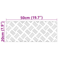 Produktbild för Trappsteg Rektangulär 4 pcs Silver 50 x 20 cm Aluminium