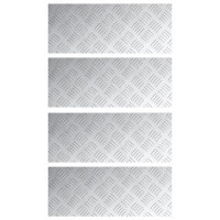Produktbild för Trappsteg Rektangulär 4 pcs Silver 50 x 20 cm Aluminium