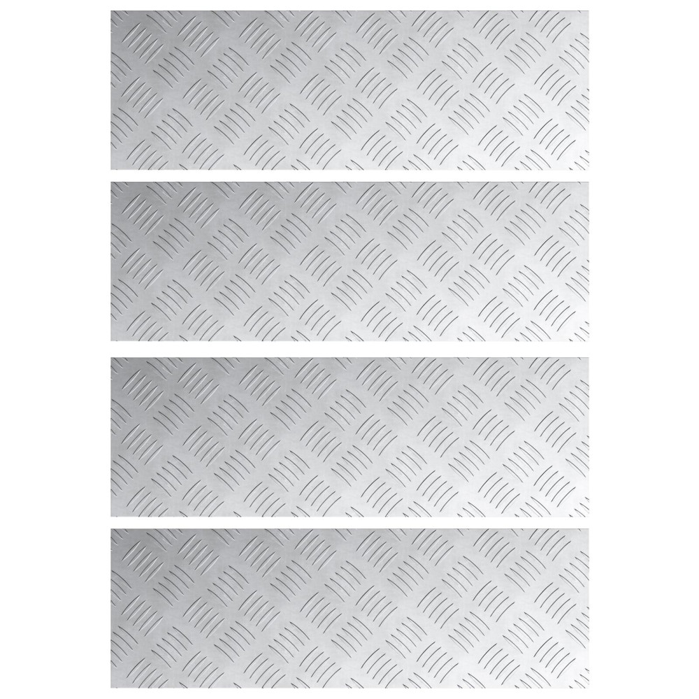 Produktbild för Trappsteg Rektangulär 4 pcs Silver 60 x 20 cm Aluminium