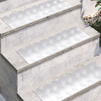 Produktbild för Trappsteg Rektangulär 4 pcs Silver 60 x 20 cm Aluminium