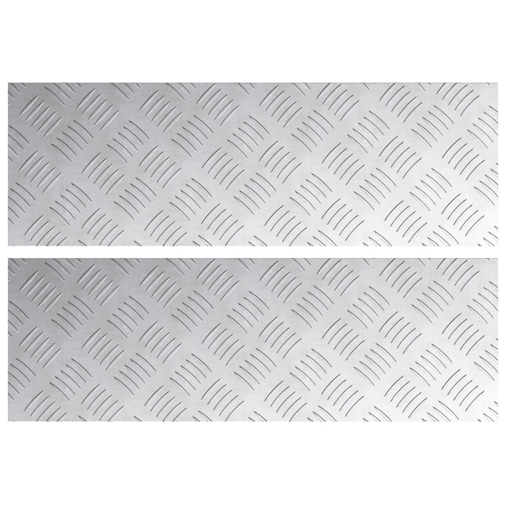 Produktbild för Trappsteg Rektangulär 2 pcs Silver 60 x 20 cm Aluminium
