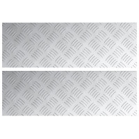 Produktbild för Trappsteg Rektangulär 2 pcs Silver 60 x 20 cm Aluminium