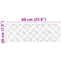Produktbild för Trappsteg Rektangulär 2 pcs Silver 60 x 20 cm Aluminium