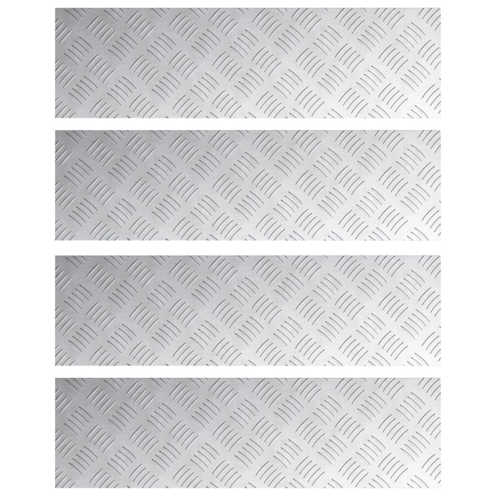 Produktbild för Trappsteg Rektangulär 4 pcs Silver 70 x 20 cm Aluminium