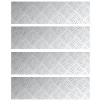 Produktbild för Trappsteg Rektangulär 4 pcs Silver 70 x 20 cm Aluminium