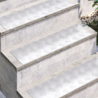 Produktbild för Trappsteg Rektangulär 4 pcs Silver 70 x 20 cm Aluminium