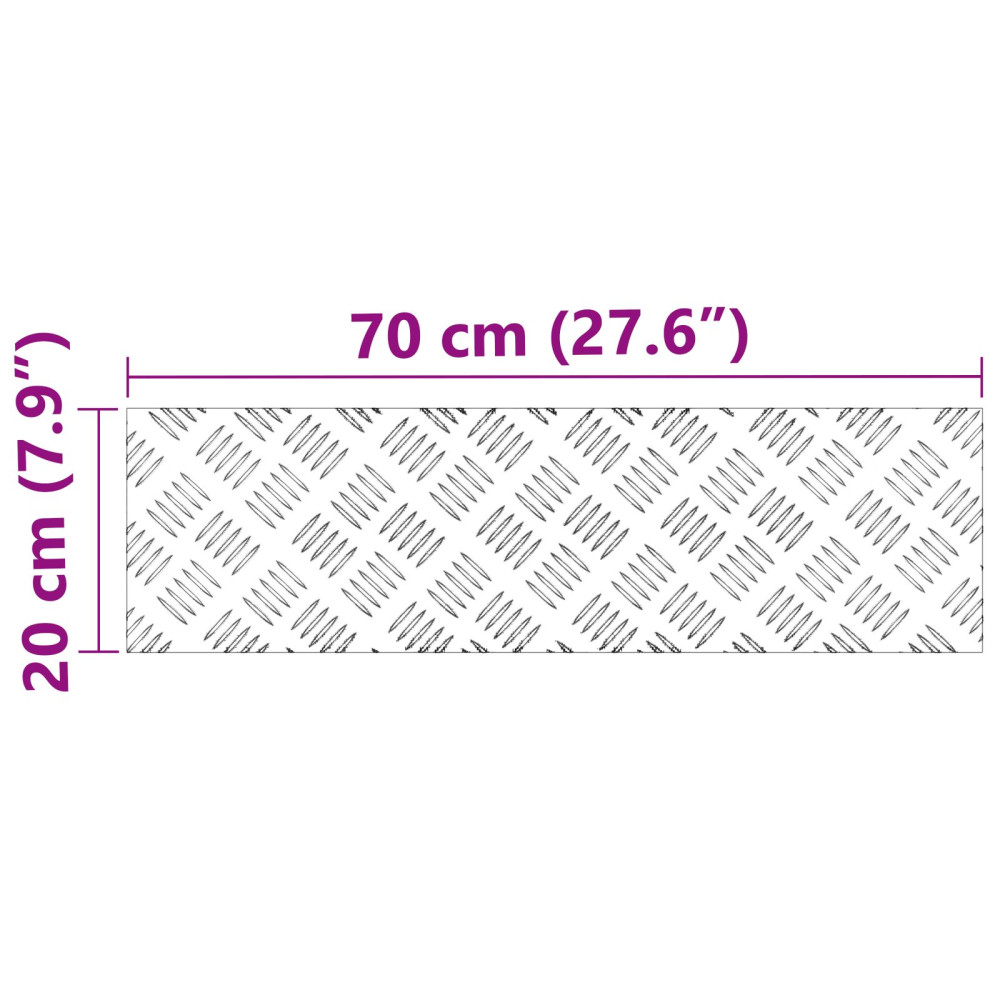 Produktbild för Trappsteg Rektangulär 4 pcs Silver 70 x 20 cm Aluminium