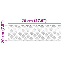 Produktbild för Trappsteg Rektangulär 4 pcs Silver 70 x 20 cm Aluminium