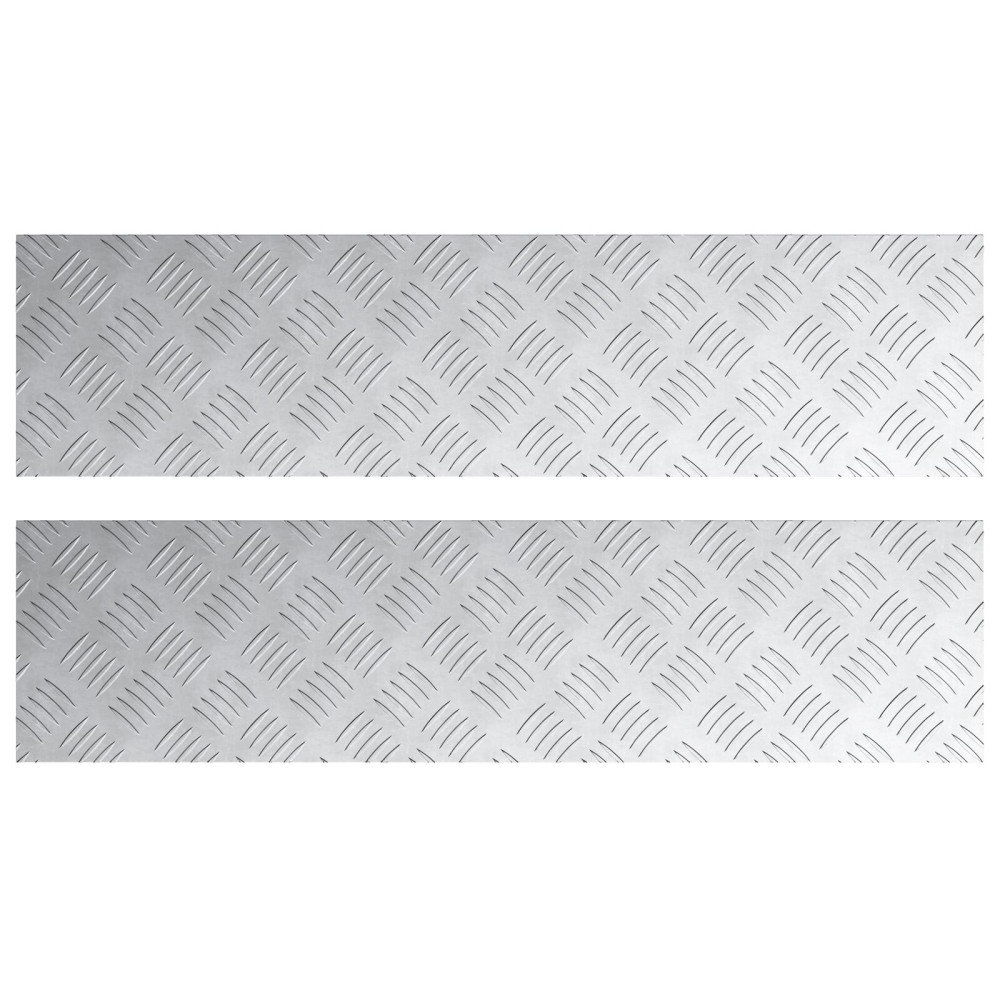 Produktbild för Trappsteg Rektangulär 2 pcs Silver 80 x 20 cm Aluminium